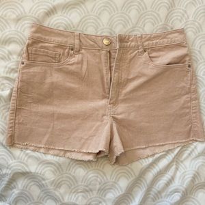 F21 Pink Corduroy High Waisted Shorts Size 30